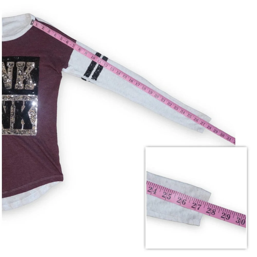 PINK Victoria’s Secret Sequin Embellished T-Shirt Size XS - Picture 7 of 9